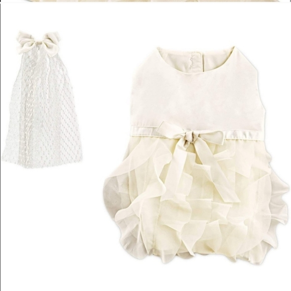 Other - Small dog wedding dress & veil set, Halloween NWT